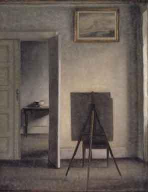 Vilhelm Hammershoi Interior with the Artists Easel France oil painting art